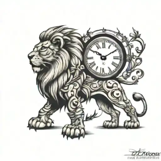 Lion And Clock