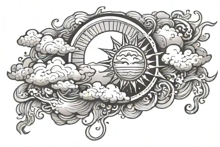 Sun And Clouds Floating