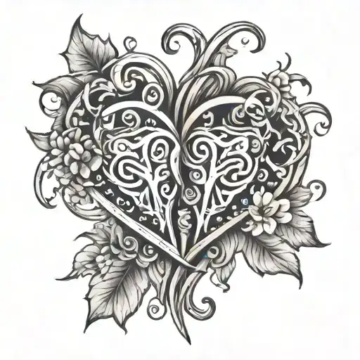 Zodiac Sign Intertwined Hearts Symbolizing Love Heart