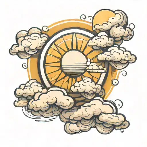 Sun And Clouds Floating