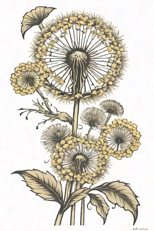 Dandelion With Names In Stem