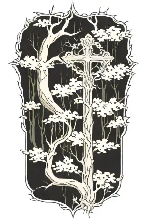 A Cross In A Forest