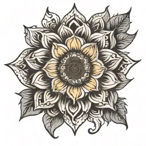 Mandala Sunflower Intertwined