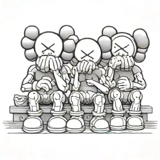 3 Kaws Statues See No Evil Speak No Evil Hear No Evil