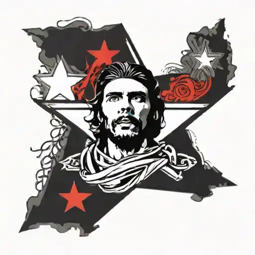 Che Guevara Signature With Red Star