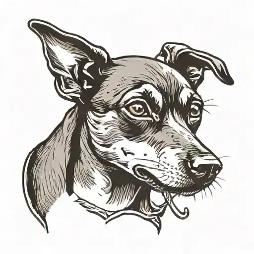 Black And Grey Miniature Pinscher Dog Head Barking