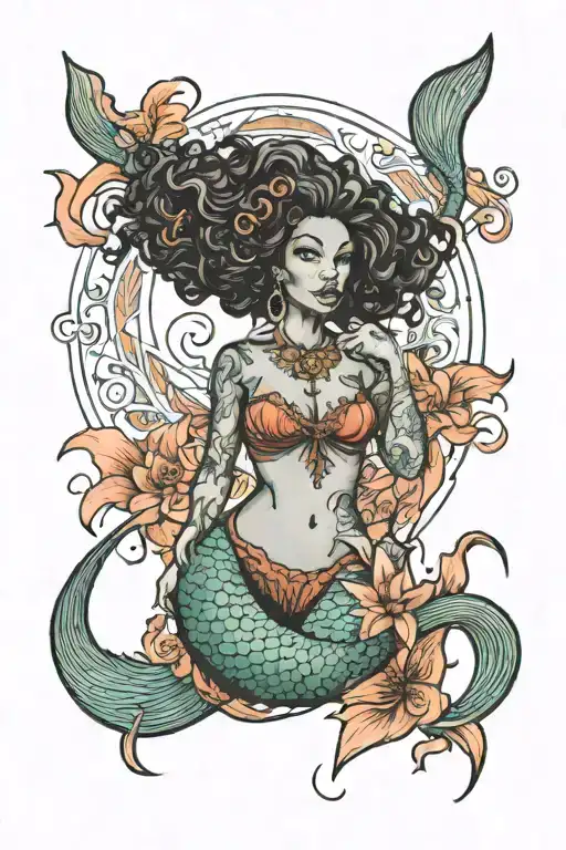 African American Mermaid Surrounded