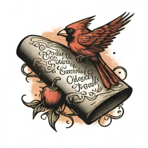 Cardinal And Bible Verse Written
