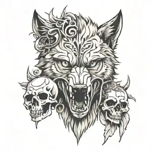Wolf And Skull