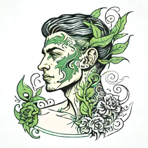 A Guy With A Feminine Appearance With Green Ears And Hickeys On His Neck