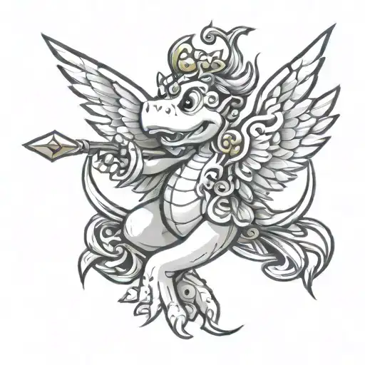 Yoshi Angel Tattoo Design