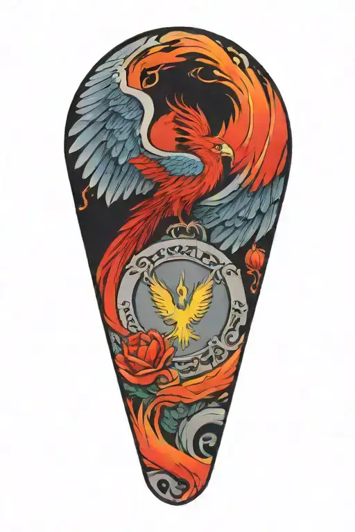 A Phoenix Sitting On A Grave Stone In A Graveyard Filled