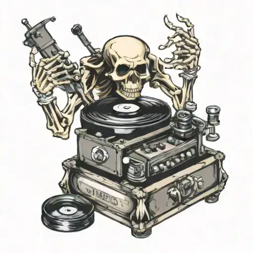 Vinyl Record Player Skeleton
