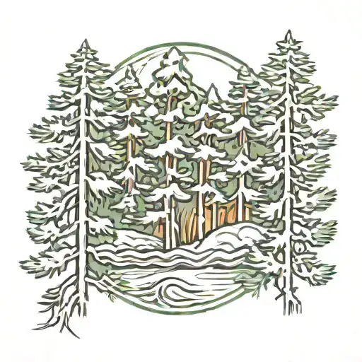 Background Withe Pine Trees