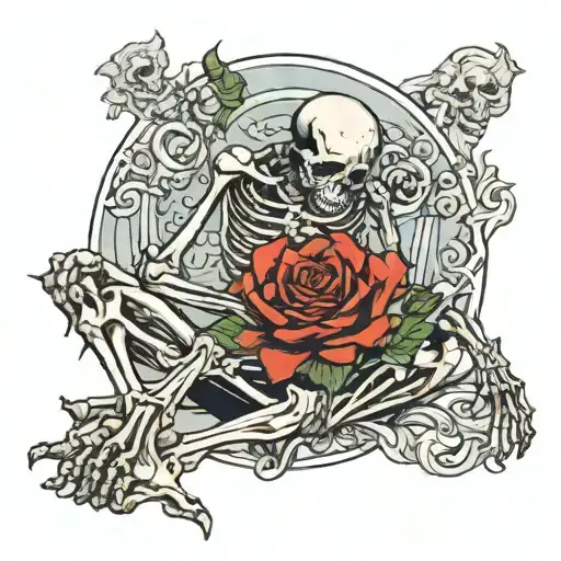 A Skeleton In A Meditation Position