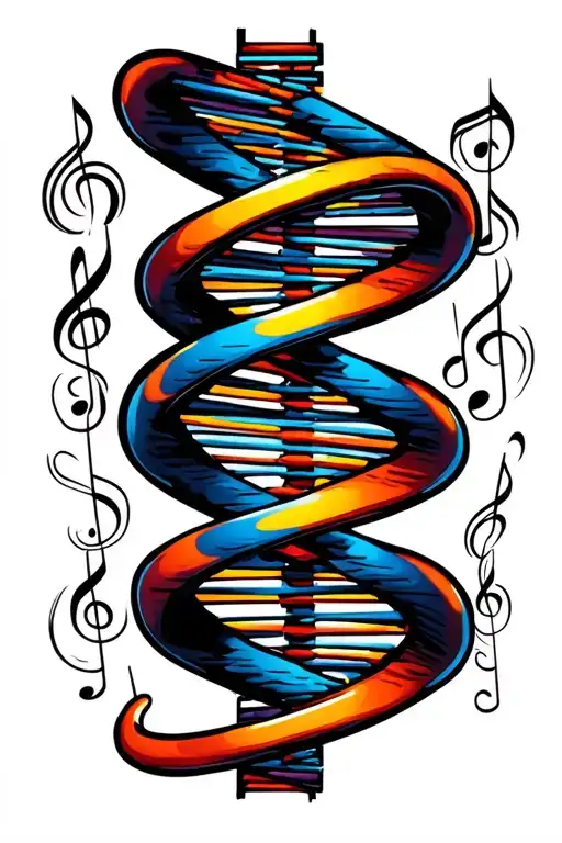 Laminin Dna Helix Intertwined With Musical