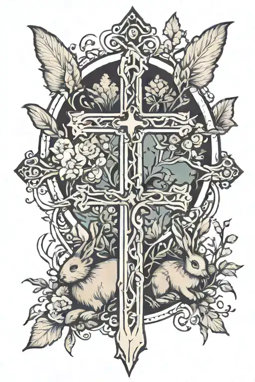Cross And Rabbit And Forest