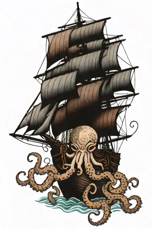 Ship And Octopus