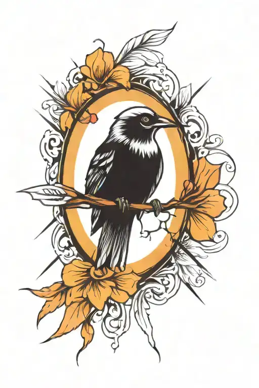 Cross And Bird And Rays