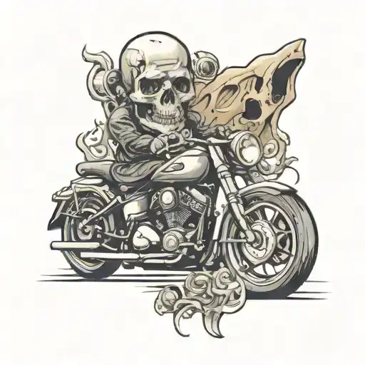 Motorcyle And Skull Mysterious