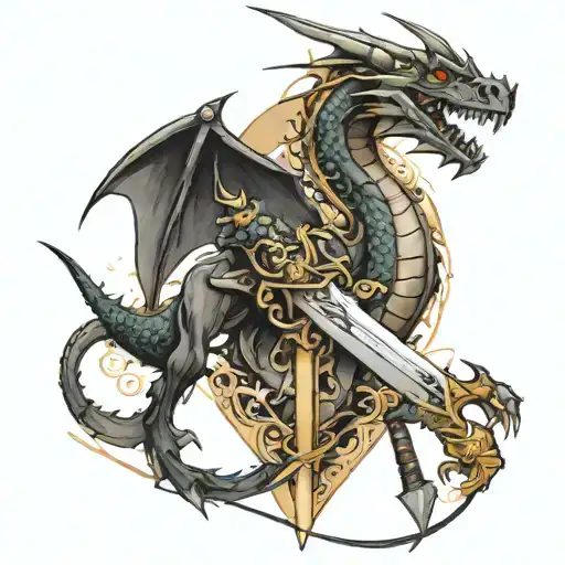 Sword And A Dragon Wrapped