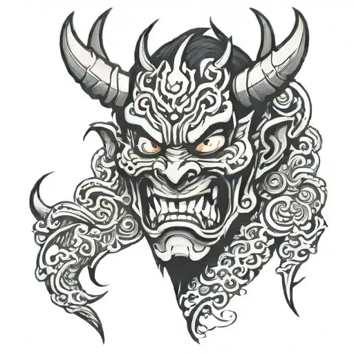 Broken Oni Mask