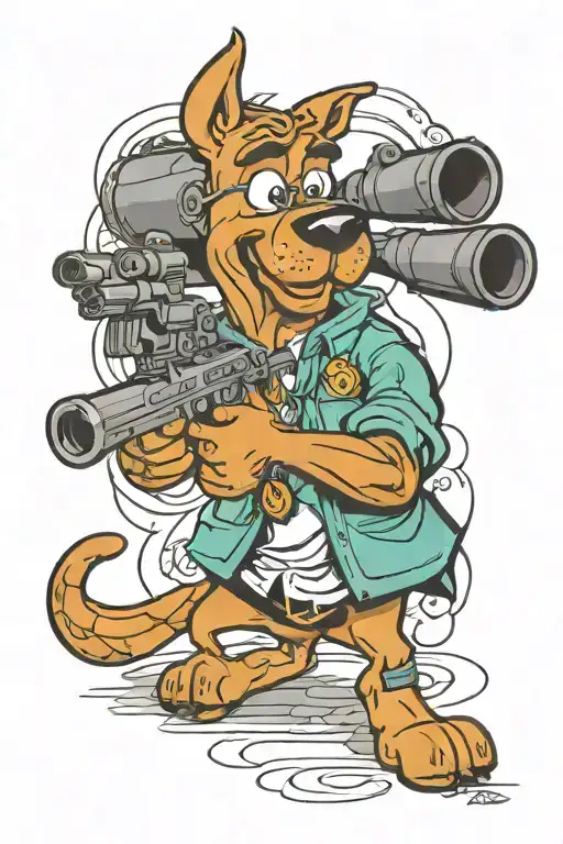 Scooby Doo Holding A Sniper