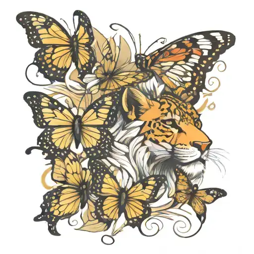 Lion Head Butterflies Flutterting