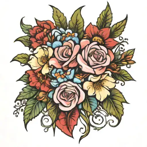 January June December Birth Flower Bouquet Tied