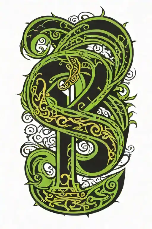 Number 12 Tribal Style In Black And Green