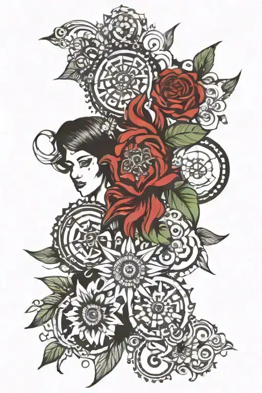 Hippie And Gypsy And Spiritual Symbol Merging