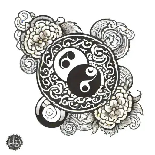 Word Mood With Half Ying Yang Symbol