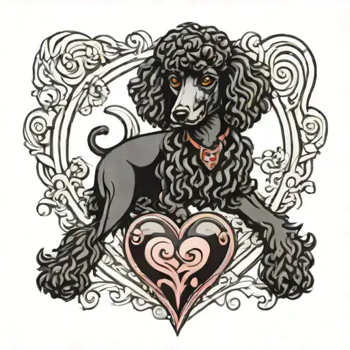 Black Poodle Heart