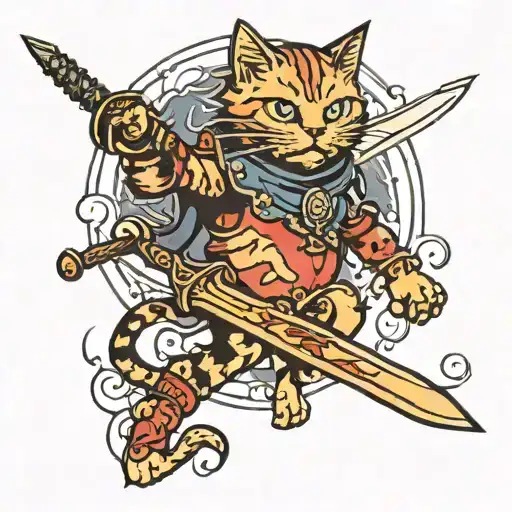 Cat Walking On A Sword