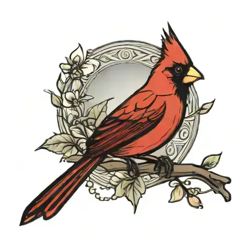 A Cardinal With Halo Outline