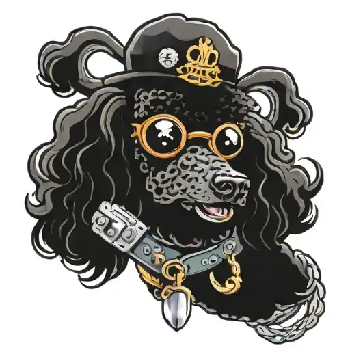 Black Poodle With Guns