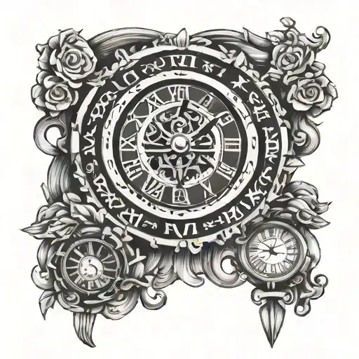 Roman Numerals And Clock Hand Reaching