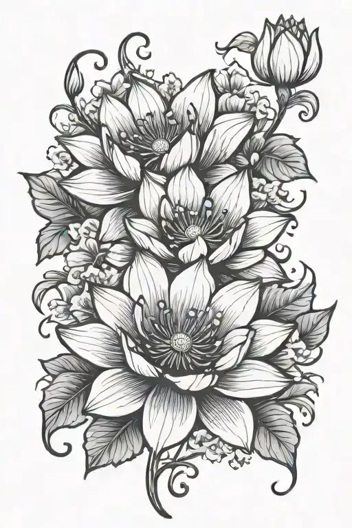 Lotus And Morning Glory Flowers