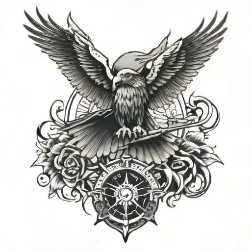 Sleeve Tattoo Featuring Military