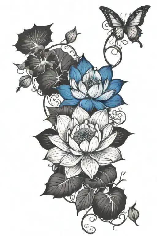 Lotus And Morning Glory Flowers