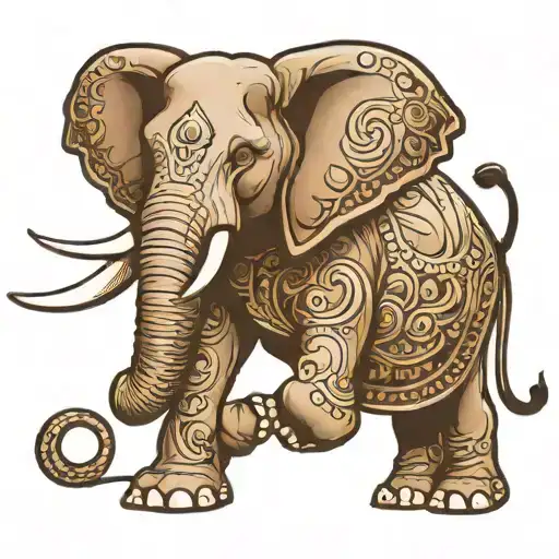 Elephant Standing On Its Hind Legs Splayed