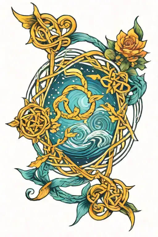 Van Gogh Starry Night Celtic Knot