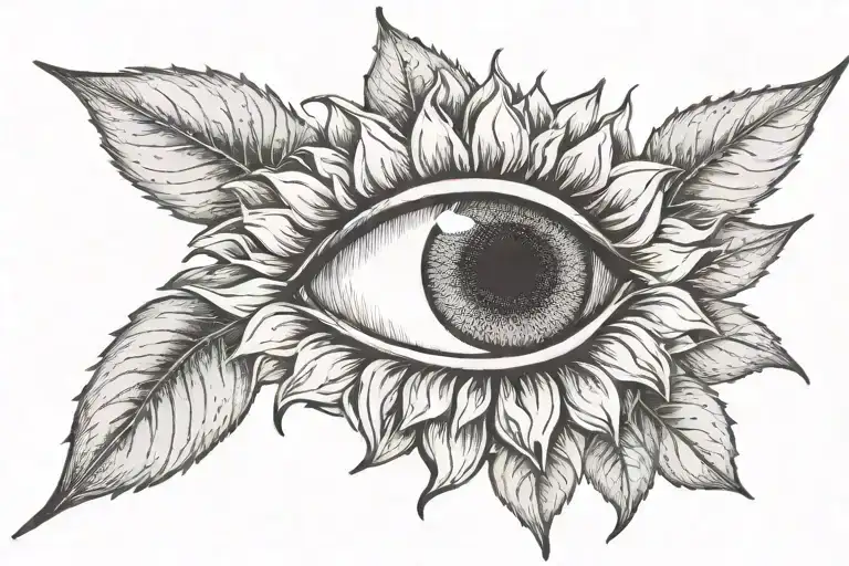 Sunflower Blooming Next To Eye