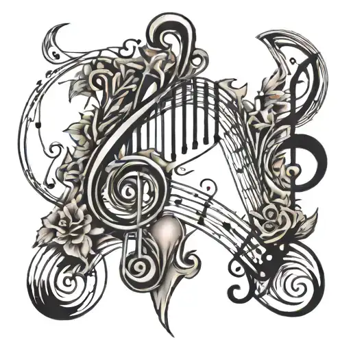 Music Notes And Lines Forming