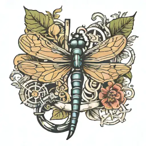 Dragonfly Surrounding An Anchor