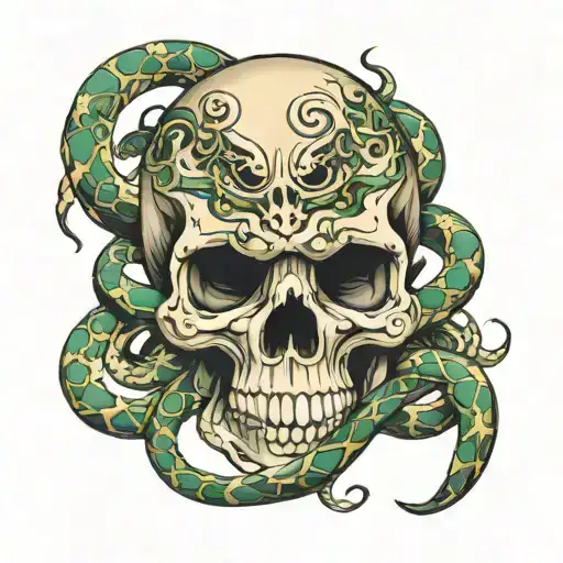 Skull With Snakes