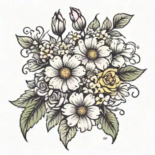 Primrose Rose Daisy Cosmos Flower Bouquet