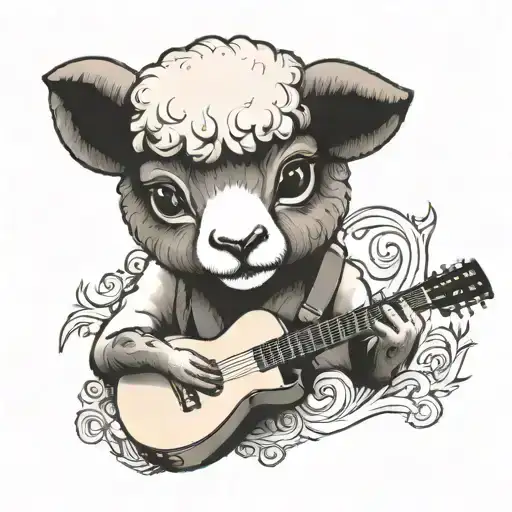 A Lamb Playing Guitar