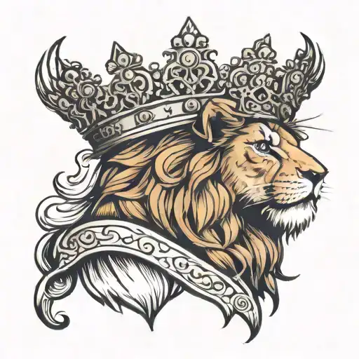 Lion Wearing A Crown