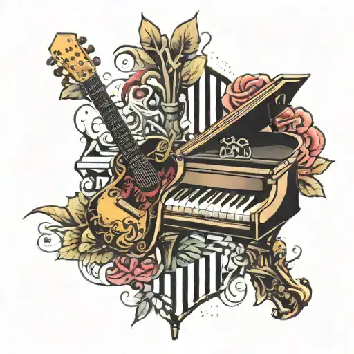 Guitar And Piano Keyboard